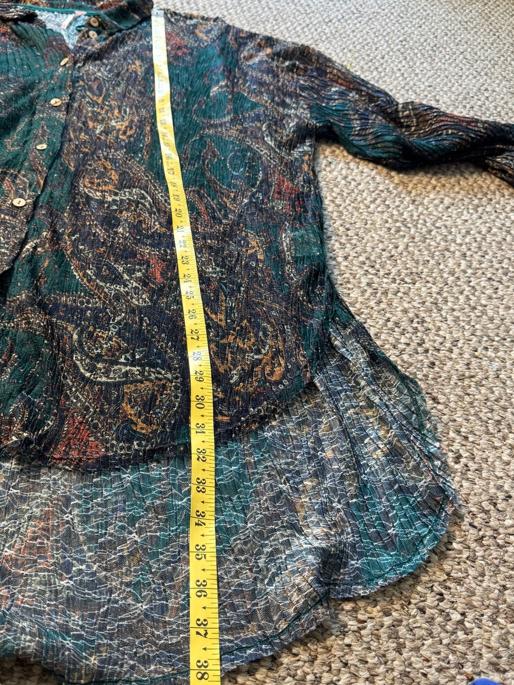 Free People My Best Top Sheer Paisley Tunic size XL - Picture 11 of 11